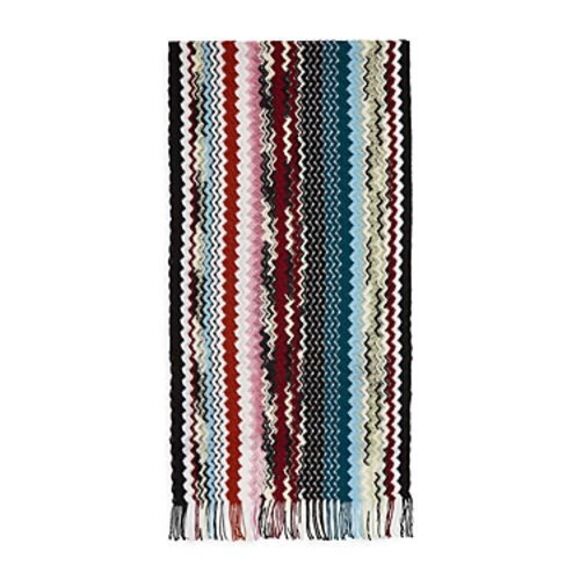 Missoni Black Multi Color Chevron Scarf 100% Wool One Size - Picture 1 of 5